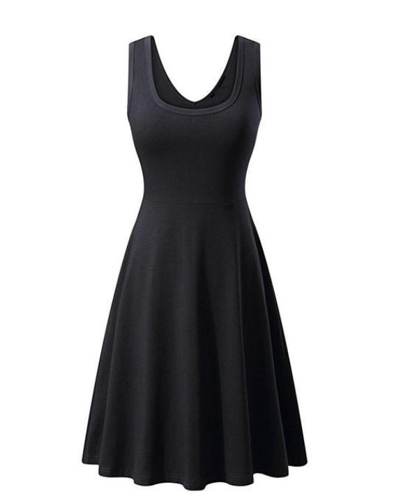 Solides schwarzes Vintage-Kleid in Übergröße