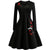 Vintage-Kleid in Übergröße mit schwarzen, bestickten Blumen