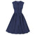 Blaues, gepunktetes Vintage-Kleid in Übergröße