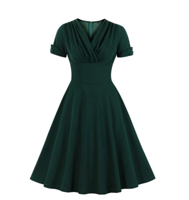 Grünes Vintage-Kleid in Übergröße