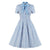 Blau gestreiftes Vintage-Kleid in Übergröße