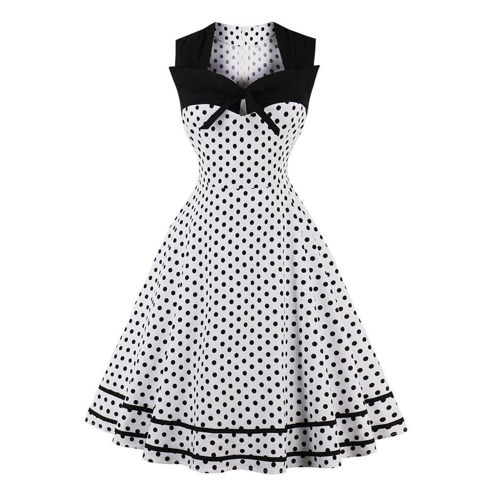 Plus Size Retro Vintage Kleid Weiß