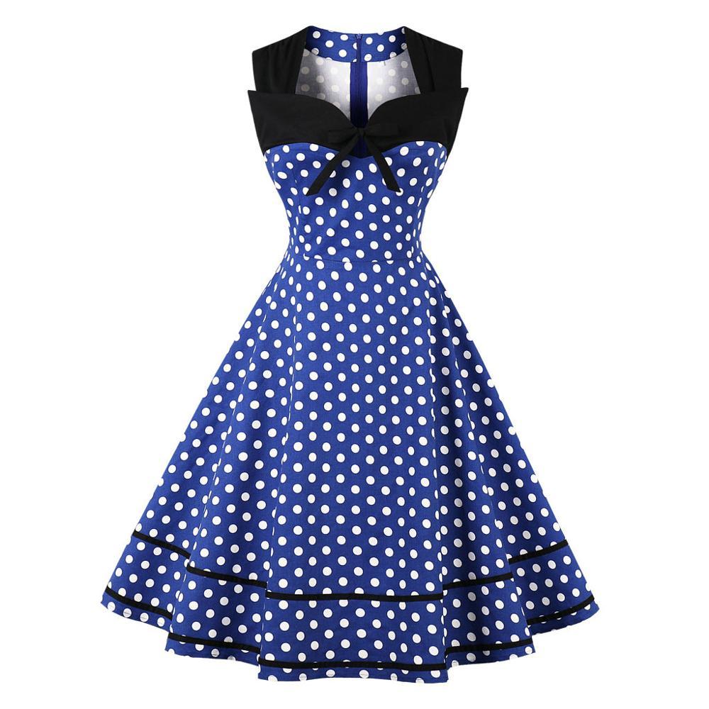 Plus Size Retro Vintage Kleid Blau
