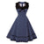 Marineblaues Retro-Vintage-Kleid in Übergröße