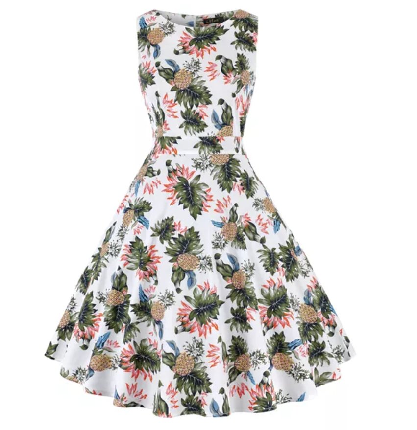 Ananas Rockabilly Plus Size Vintage Kleid