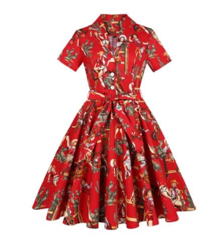 Plus Size Rockabilly Bar Vintage Kleid