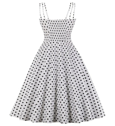 Weißes Rockabilly-Vintage-Kleid in Übergröße