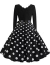 Plus Size Rockabilly Vintage-Kleid mit schwarzen Punkten