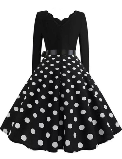 Plus Size Rockabilly Vintage-Kleid mit schwarzen Punkten