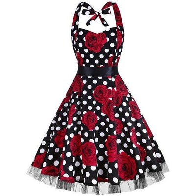 Schwarze Rosen Rockabilly Plus Size Vintage Kleid