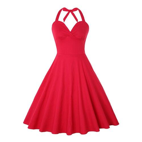 Sexy rotes Vintage-Kleid in Übergröße
