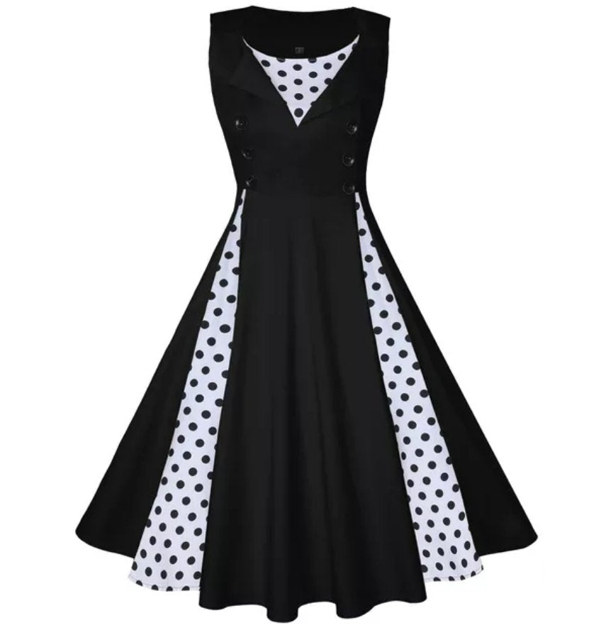Schwarzes Vintage-Abendkleid in Übergröße