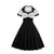 Schwarz-weißes Swing-Vintage-Kleid in Übergröße