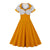 Orange-weißes Swing-Vintage-Kleid in Übergröße