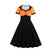 Orange-schwarzes Swing-Vintage-Kleid in Übergröße