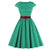 Grünes Vintage-Kleid mit Gürtel in Übergröße