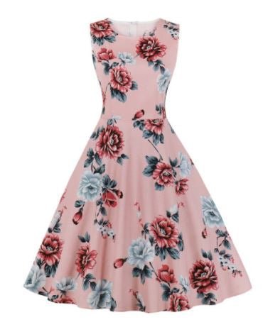 Hepburn Pink Vintage Kleid