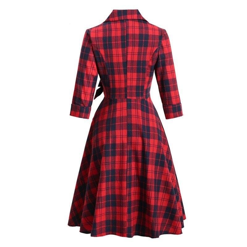 Baumwoll-Winter-Vintage-Kleid