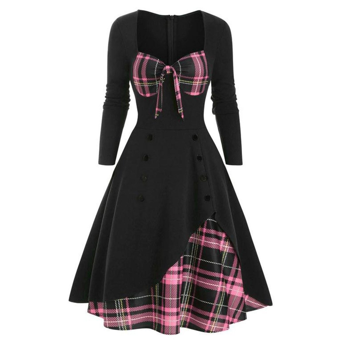Rosa Plus Size Winter Vintage Kleid