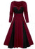 Rotes Winter-Vintage-Kleid in Übergröße