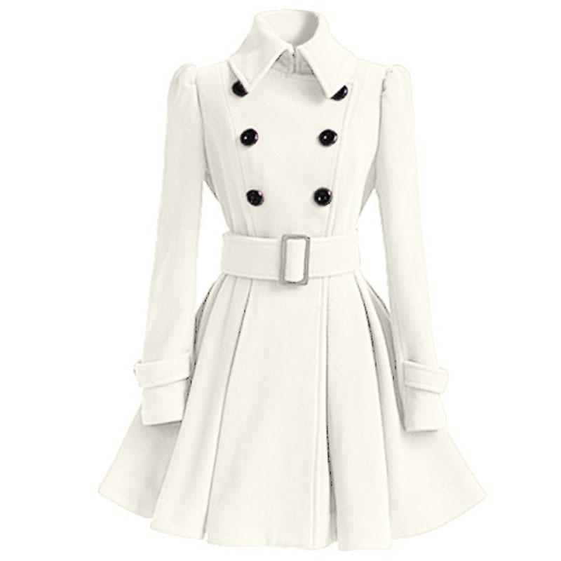 Weißes Winter-Vintage-Kleid aus Wolle
