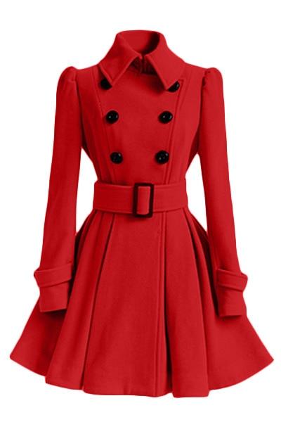 Vintage-Winterkleid aus roter Wolle
