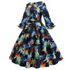 Vintage Winterkleid Marine Blumen