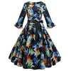 Vintage Winterkleid Marine Blumen