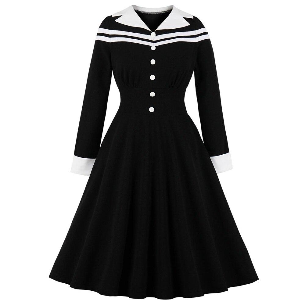 Winter Vintage Kleid Schwarz