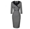 Schwarz-weißes Winter-Vintage-Kleid