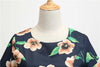 Schwarzes florales Winter-Vintage-Kleid