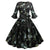 Vintage Winter Schwarzes Blumenkleid