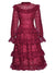 Burgunderrotes Vintage-Hochzeitsgastkleid