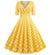 Vintage Gelbes Polka Dot Kleid aus Baumwolle