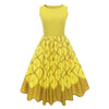Vintage Gelbes Plisseekleid