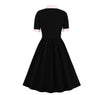 Schwarzes Karo-Vintage-Kleid