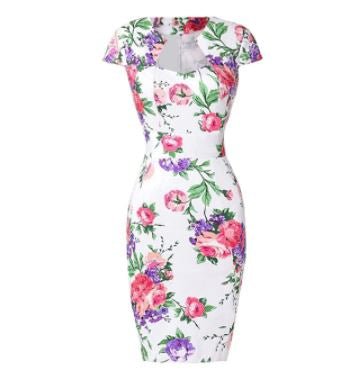 Weißes Vintage-Tageskleid