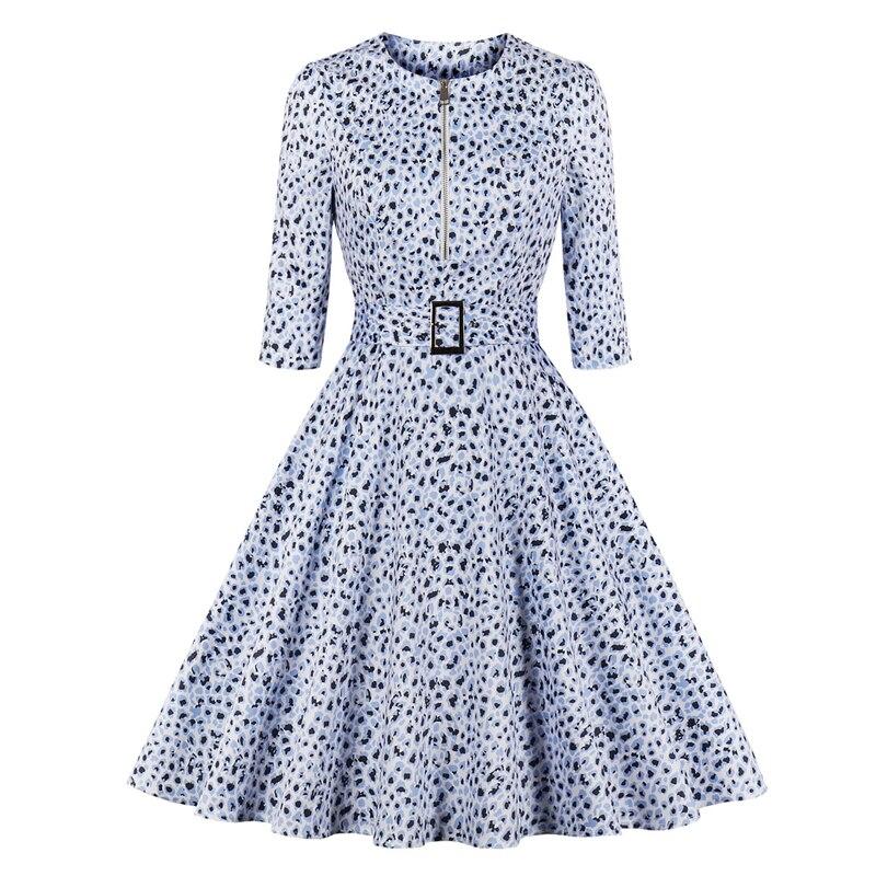 Vintage Leopardenkleid Blau