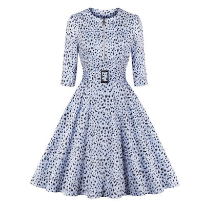 Vintage Leopardenkleid Blau