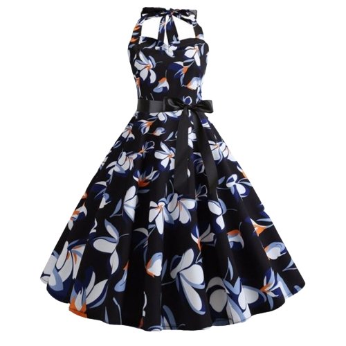 Neckholder-Vintage-Kleid