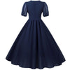 Blaues Vintage 50er Jahre Langes Kleid