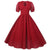 Burgunderrotes Vintage 50er Jahre Langes Kleid