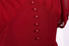 Burgunderrotes Vintage 50er Jahre Langes Kleid