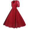 Burgunderrotes Vintage 50er Jahre Langes Kleid