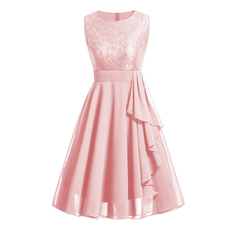 Rosa Vintage 50er Jahre langes Kleid