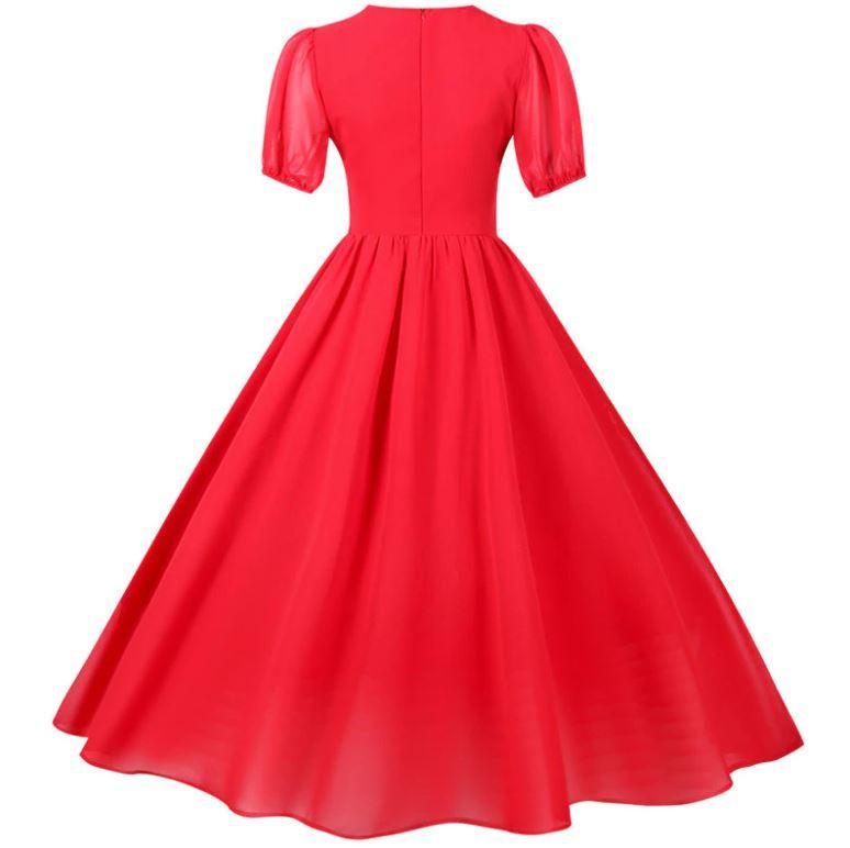 Rotes Vintage 50er Jahre langes Kleid