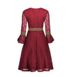 Rotes langes Vintage-Boho-Kleid