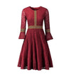 Rotes langes Vintage-Boho-Kleid