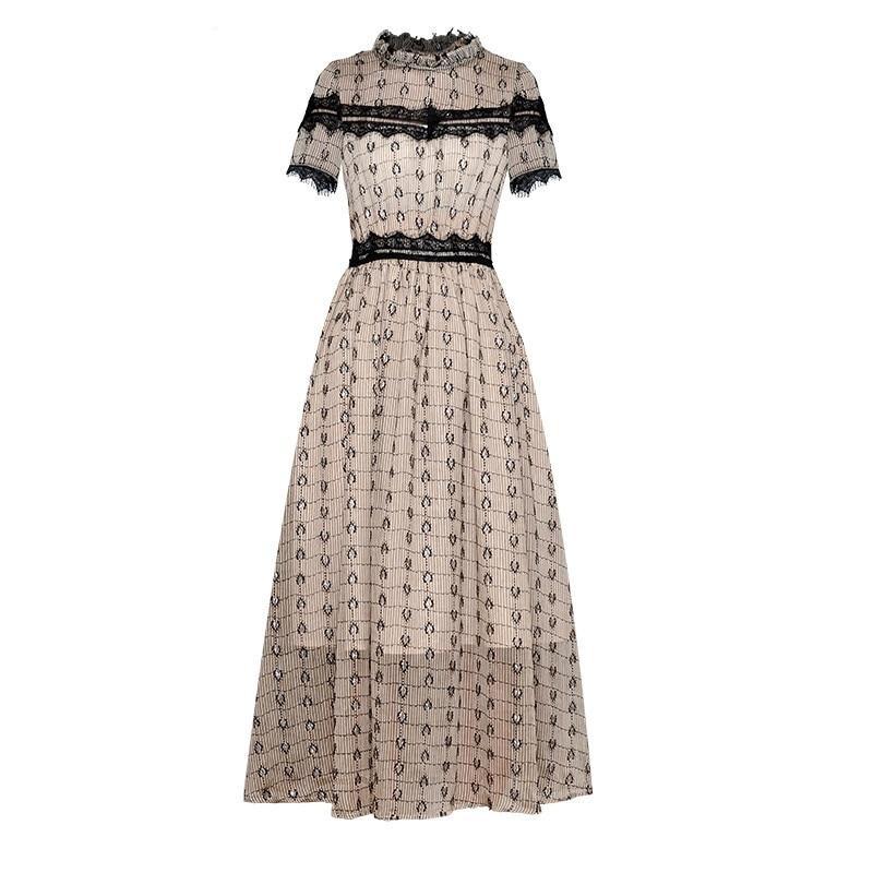 Kurzärmeliges Vintage-Kleid
