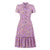 Lavendel Kurzarm Vintage Kleid